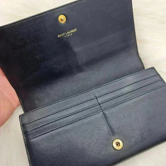 YSL Cobalt Bleu Cassandra  Long Wallet - Picture 10 of 16
